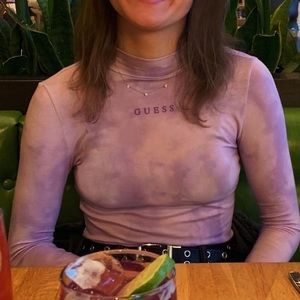 GUESS Light Purple Long Sleeve Top